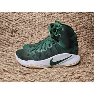 NIKE Zoom Hyperdunk Basketball Sneakers Shoes HI TOP TB Green White 2016 10.5